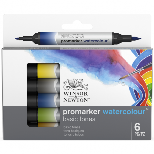 Promarker Watercolour Basic Tone Set (6pc)
