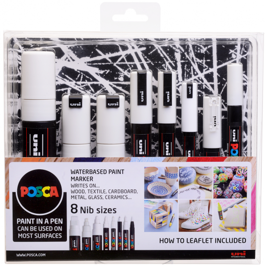 POSCA Marker Assorted White Set (8pc) POSCA Marker Assorted White Set (8pc)