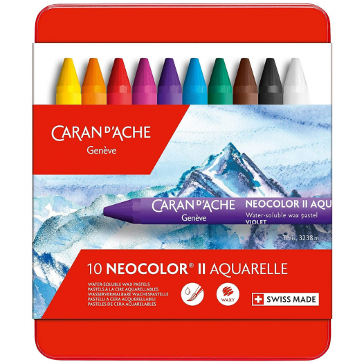 Neocolor II Water-Soluble Wax Pastel Tin (10pc)