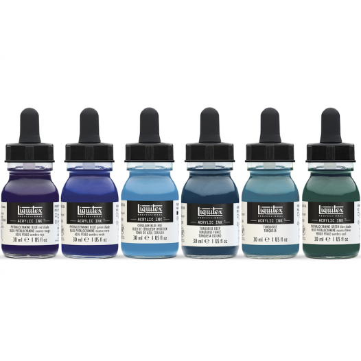 Pro Acrylic Ink Aqua Collection (6pc) Pro Acrylic Ink Aqua Collection (6pc)