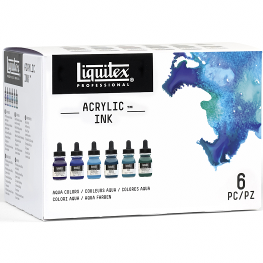 Pro Acrylic Ink Aqua Collection (6pc) Pro Acrylic Ink Aqua Collection (6pc)
