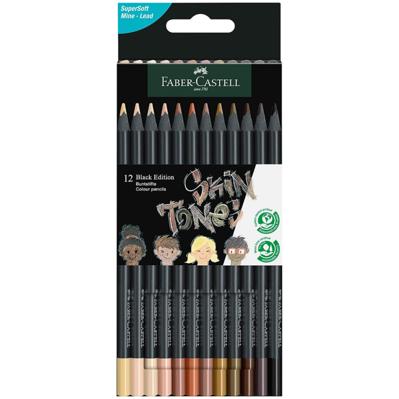 Black Edition Colour Pencil Skin Tone Set (12pc)