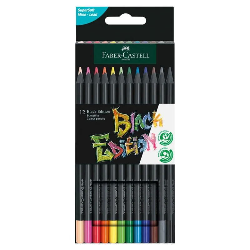 Black Edition Colour Pencil Wallet (12pc)