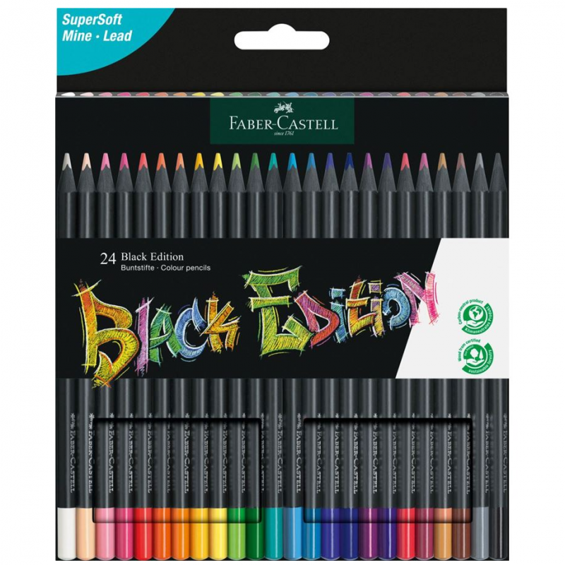 Black Edition Colour Pencil Wallet (24pc)