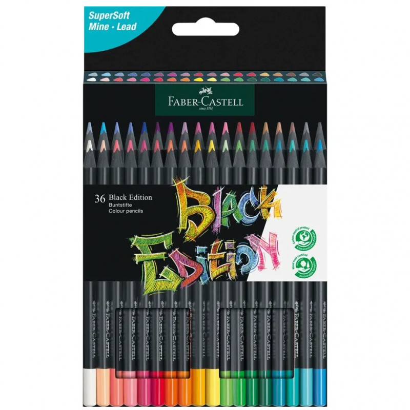 Black Edition Colour Pencil Wallet (36pc)