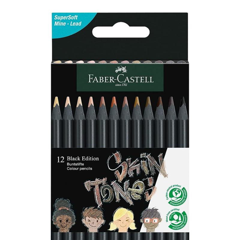 Black Edition Colour Pencils - Skin Tones (12pc)