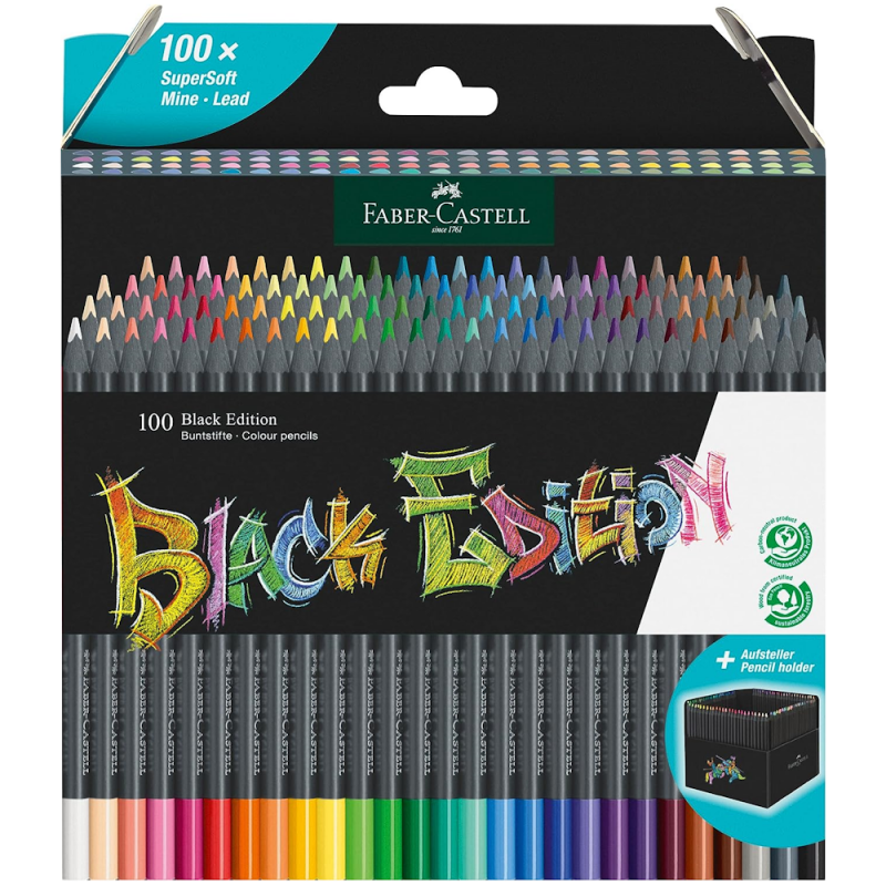 Black Edition Colour Pencil Wallet (100pc)