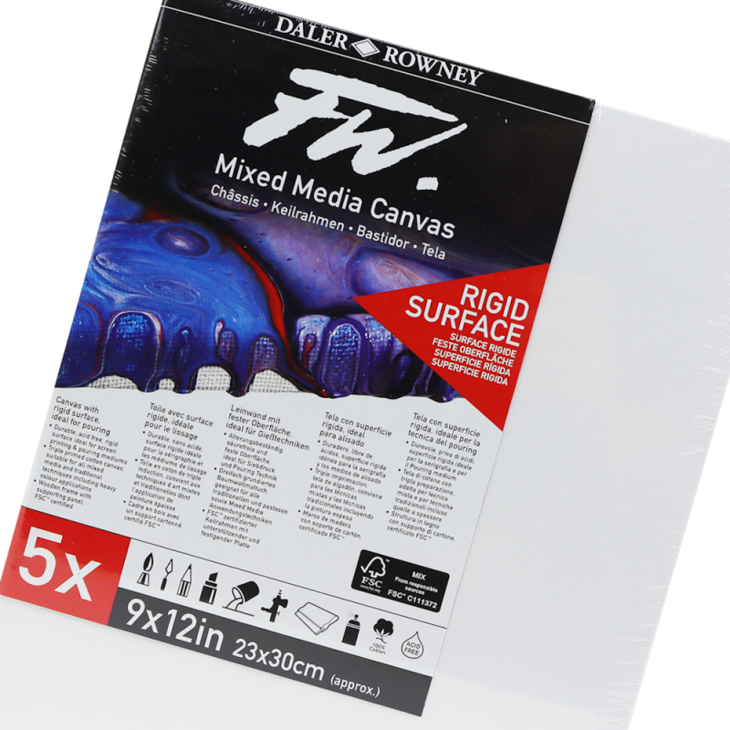 FW Mixed Media 9 x 12" Canvas Pack (5pc)