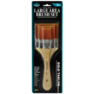 Gold Taklon Flat Large Area Brush Set (3pc)