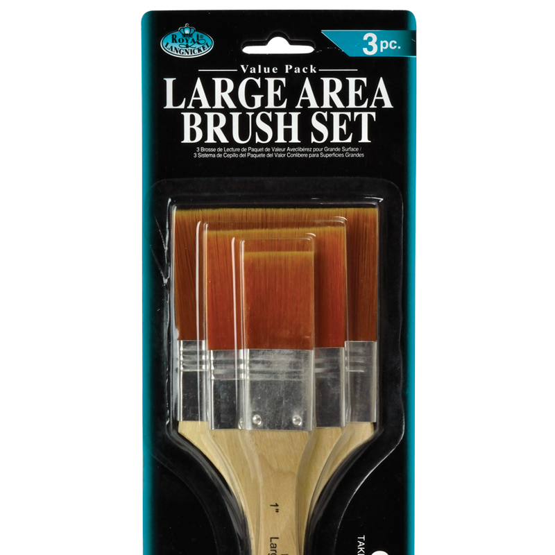 Gold Taklon Flat Large Area Brush Set (3pc)