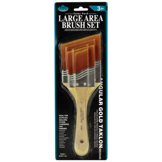 Gold Taklon Slanted Large Area Brush Set (3pc)