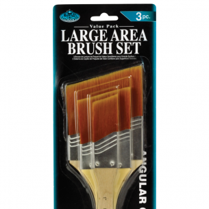 Gold Taklon Slanted Large Area Brush Set (3pc)