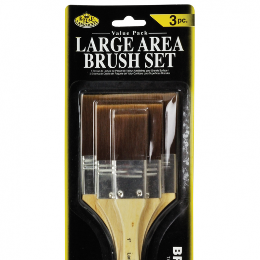 Brown Taklon Flat Large Area Brush Set (3pc)