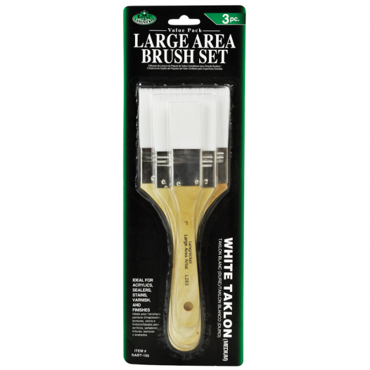 Flat White Taklon Large Area Brush Set (3pc) Flat White Taklon Large Area Brush Set (3pc)