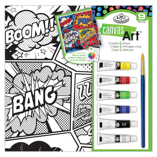 Comic Book Canvas Art Set (9pc)