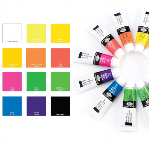 Essentials Acrylic Colour Neon Set (12pc)