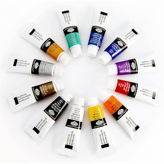 Essentials Acrylic Colour Metallic Set (12pc)