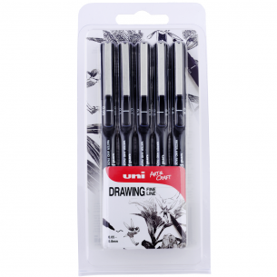 PIN Black Drawing Pen Set (5pc)