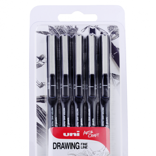PIN Black Drawing Pen Set (5pc)