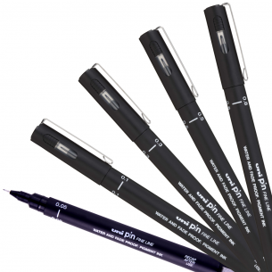 PIN Black Drawing Pen Set (5pc)