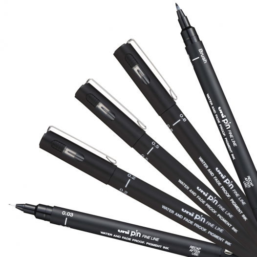 PIN Black Drawing Pen Set II (5pc)