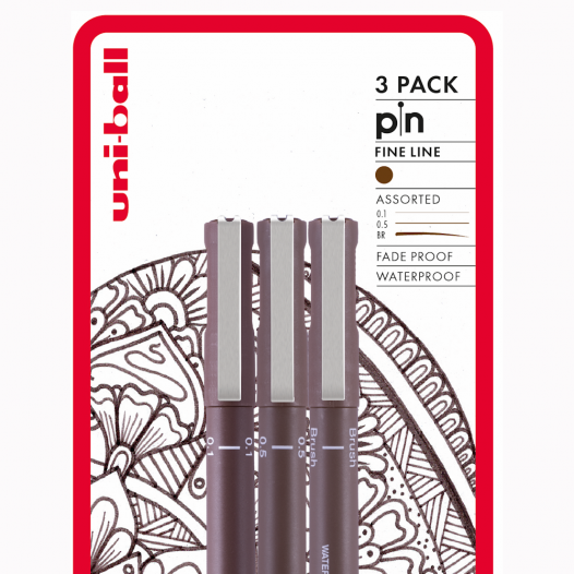 PIN Sensitive Sepia Drawing Pen Set (3pc)