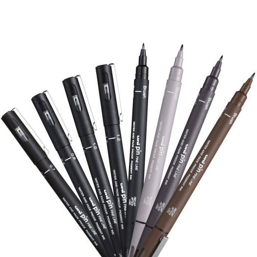 Uni PIN Assorted Tone Drawing Pen Set Cowling Wilcox Ltd