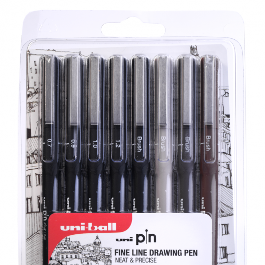 PIN Assorted Tone Drawing Pen Set (8pc)