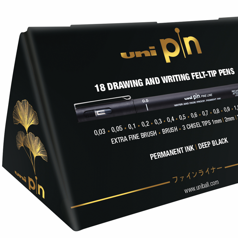PIN Black Drawing Pen Triangular Pack (18pc)