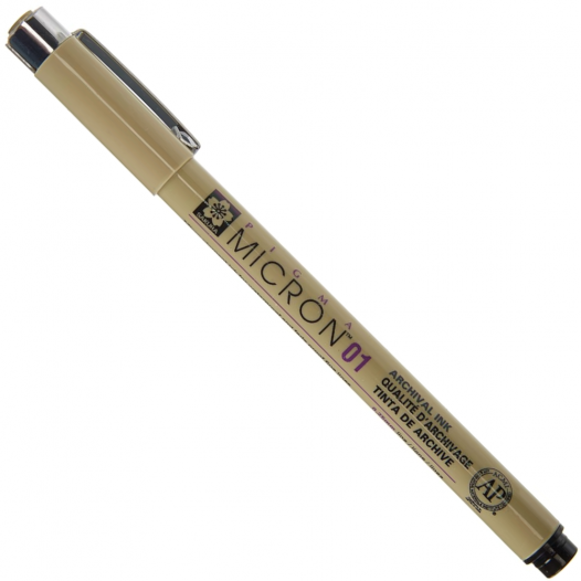 Sakura Pigma Micron Fineliners Black: Set of 6 (+ 1 Brush Pen