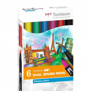 ABT Dual Brush Pen Primary Colour Box (6pc) ABT Dual Brush Pen Primary Colour Box (6pc)