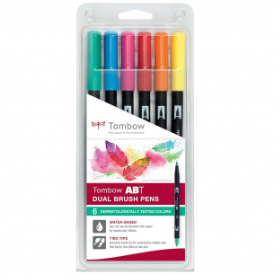 ABT Dual Brush Pen Multicolour Wallet (6pc)