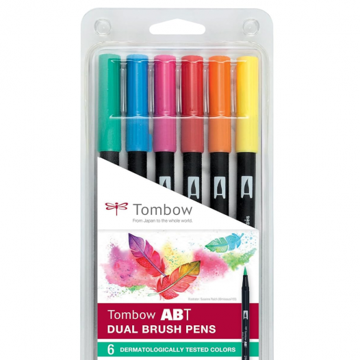 ABT Dual Brush Pen Multicolour Wallet (6pc)