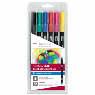 ABT Dual Brush Pen Primary Colour Wallet (6pc) ABT Dual Brush Pen Primary Colour Wallet (6pc)