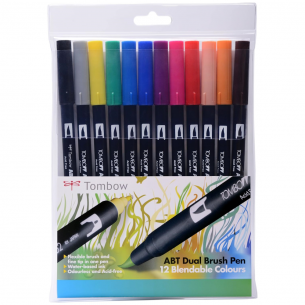 ABT Dual Brush Pen Primary Colour Wallet (12pc) ABT Dual Brush Pen Primary Colour Wallet (12pc)
