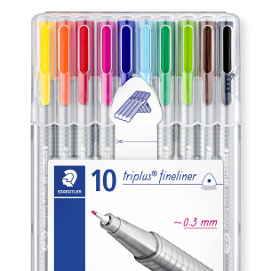 Triplus 334 Fineliner Desktop Set (10pc)