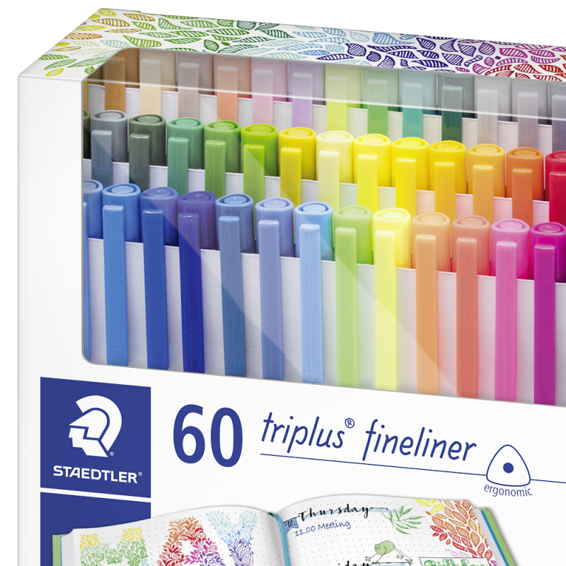 Staedtler Triplus Fineliner Pen - Assorted Colors, Set of 60