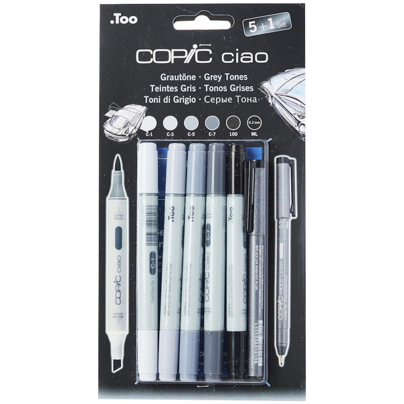 Ciao Marker Cool Greys Set (5+1)