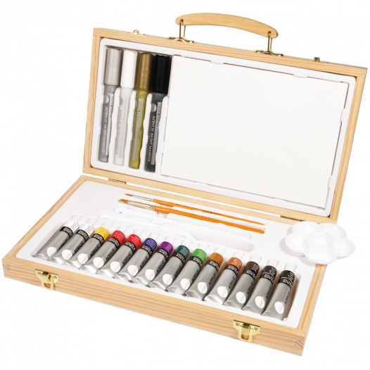 Daler-Rowney Simply Acrylic Colour Wooden Box (26pc)