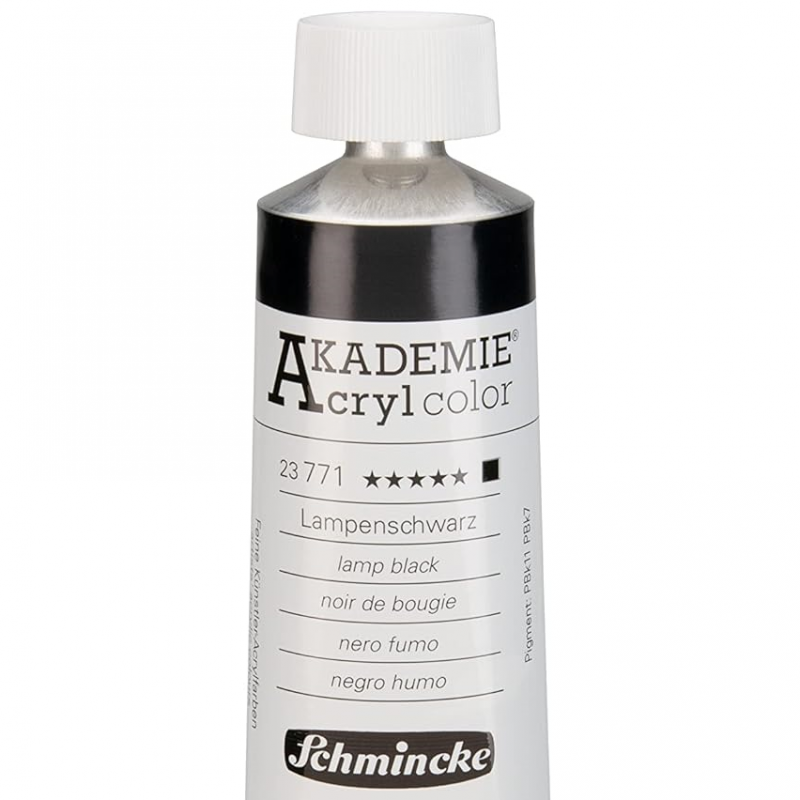 Akademie Acrylic Lamp Black (200ml)