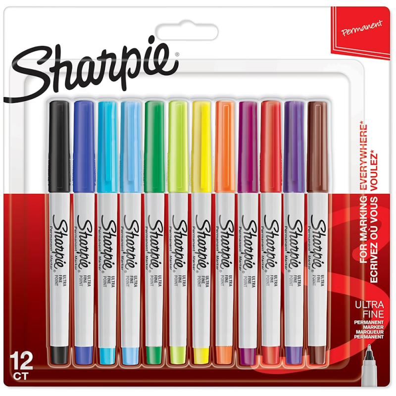 Ultra Fine Assorted Colour Marker Set (12pc)