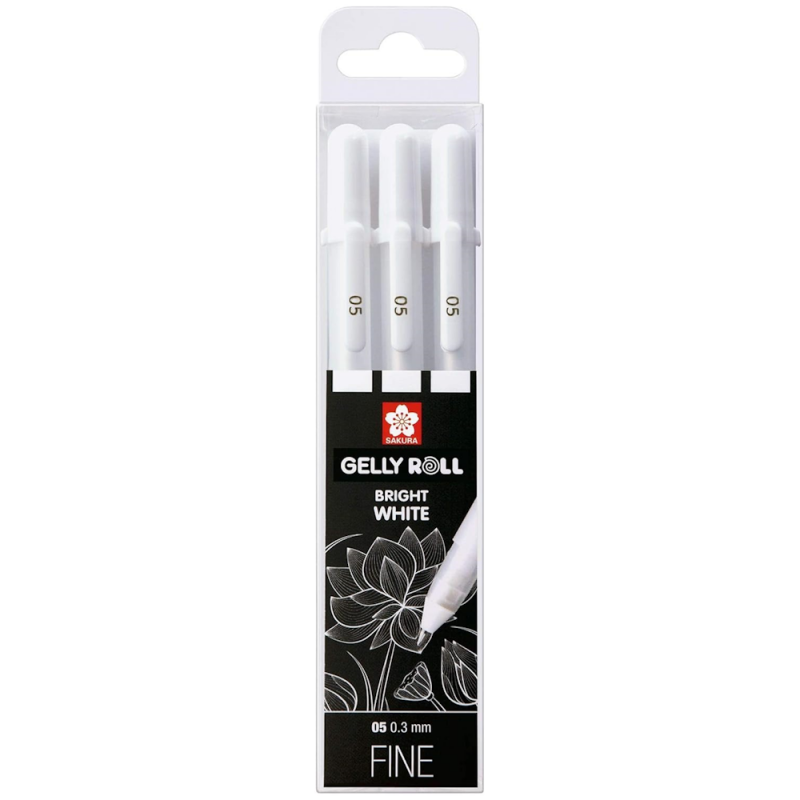 Gelly Roll Fine White Gel Pen Set (3pc)
