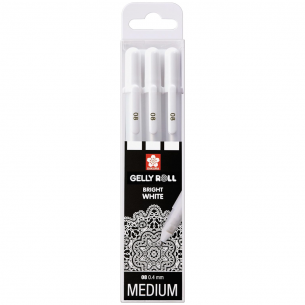 Gelly Roll Medium White Gel Pen Set (3pc)