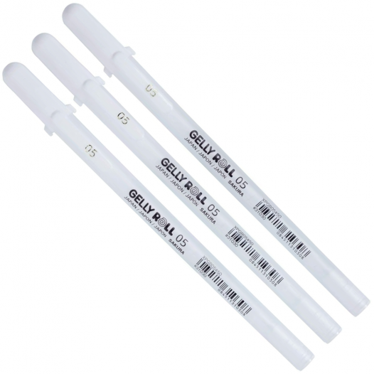 Gelly Roll Fine White Gel Pen Set (3pc)