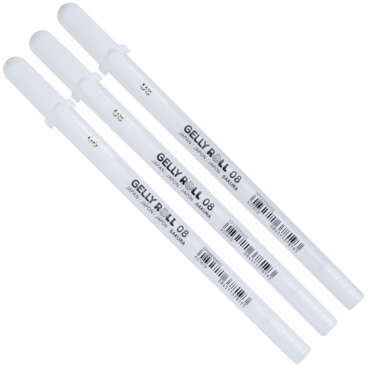 Gelly Roll Medium White Gel Pen Set 08 (3pc)