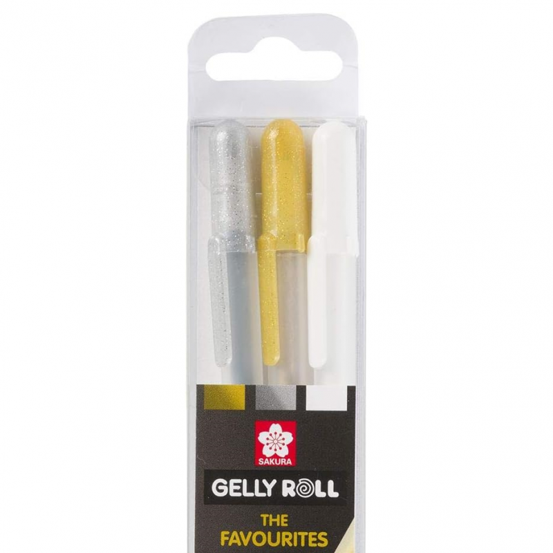 Gelly Roll Gold, Silver & White Gel Pen Set (3pc)