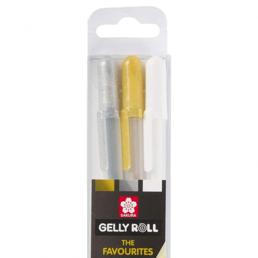 Gelly Roll Gold, Silver & White Gel Pen Set (3pc)