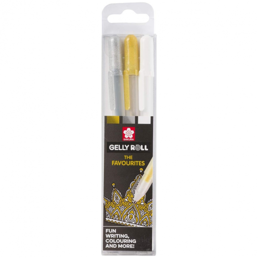 Gelly Roll Gold, Silver & White Gel Pen Set (3pc)