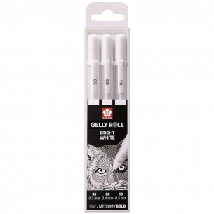 Gelly Roll Assorted White Gel Pen Set (3pc)