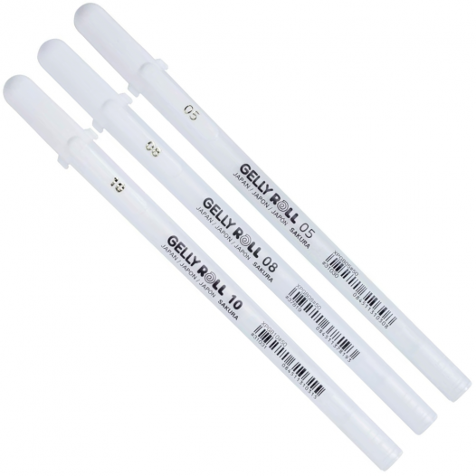 Gelly Roll Assorted White Gel Pen Set (3pc)